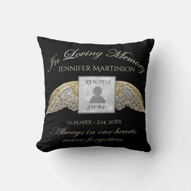 Photo Memorial Throw Pillow (Front)