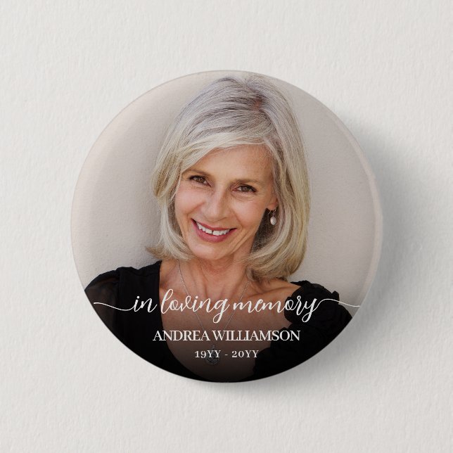 Photo Memorial Tribute In Loving Memory  2 Inch Round Button (Front)
