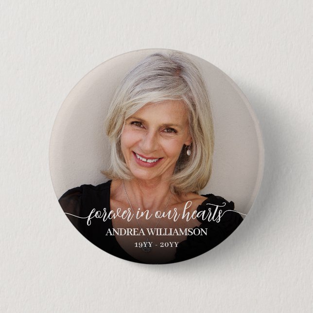 Photo Memorial Tribute In Loving Memory  2 Inch Round Button (Front)