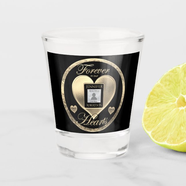 Photo Memorial with Heart Shot Glass (Front)