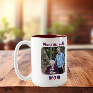 Photo  Memories  Mom Blue/Red Presonlize Two-Tone Coffee Mug