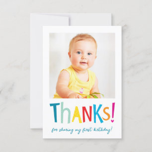 PHOTO MERCI moderne amusant typographie colorée