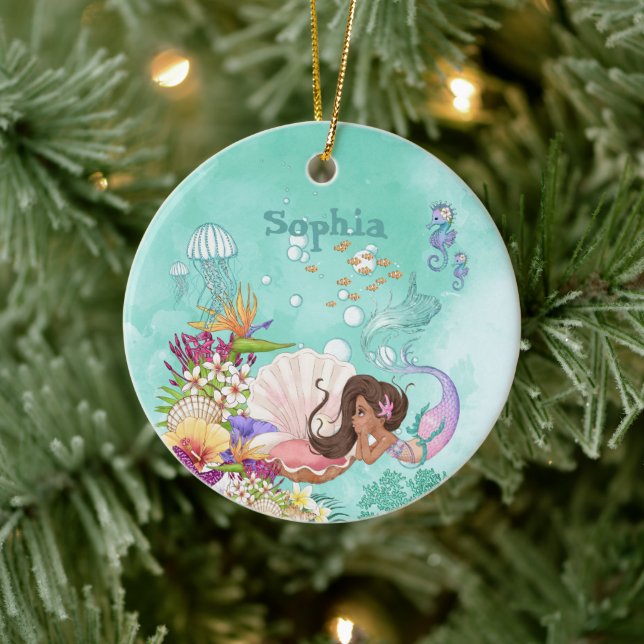 Photo Mermaid  Ceramic Ornament (Tree)
