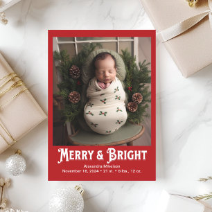 Photo Merry and Bright Birth Announcement
