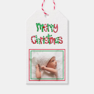 Photo Merry Christmas Cute Holiday Gift Tags
