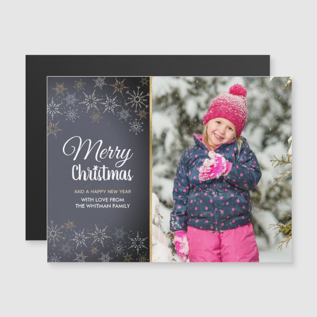 Photo Merry Christmas Holiday Magnet (Devant / Derrière)