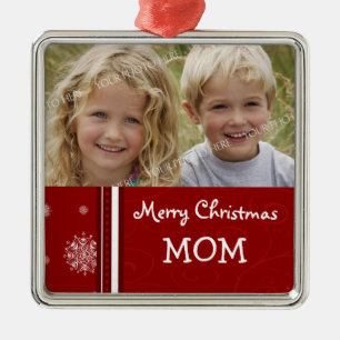 Photo Merry Christmas Mom Ornament