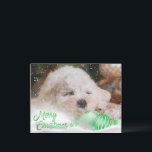Photo Merry Christmas Snow Overlay Budget Green Holiday Postcard<br><div class="desc">Customize this budget holiday postcard with your own favourite photo.  We’ve added a snow overlay & Merry Christmas accent layer in green. Perfect for all your family & friends.</div>