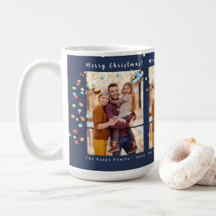 Photo Merry Christmas Snow Whimsy Blue  Coffee Mug