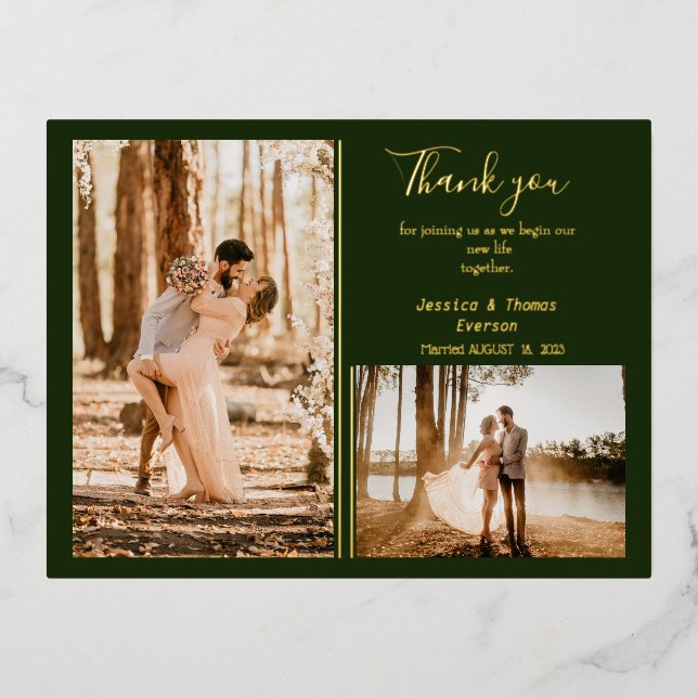 Photo mignonne, Carte de remerciements mariage (Recto)