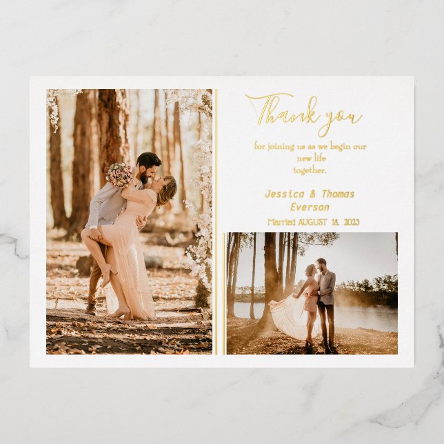 Photo mignonne, Carte de remerciements mariage (Recto)