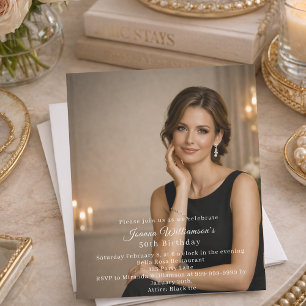 Photo milestone birthday invitation