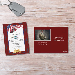 Photo Military Retirement Invitation Gold Crest Postcard