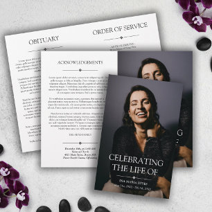 Photo Minimal Celebration of Life Funeral Program
