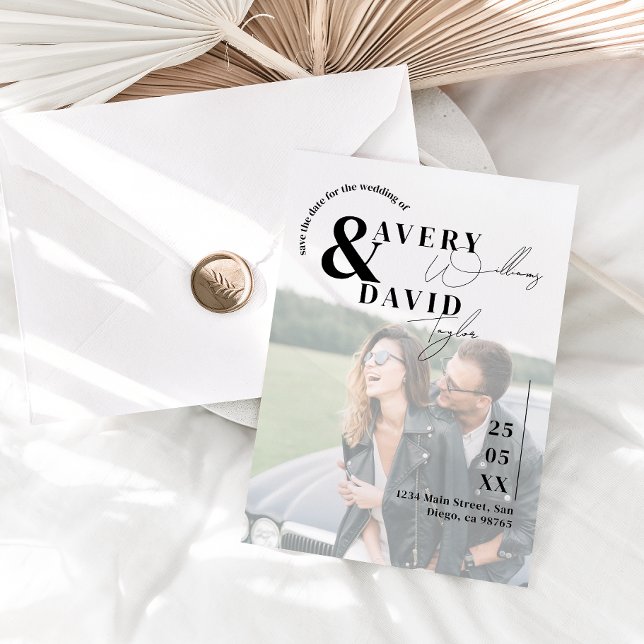 Photo Minimal Modern Photo Simple Wedding Save The Date (Creator Uploaded)
