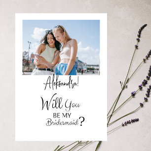 Photo Minimalist Bridesmaid Proposal Card Template