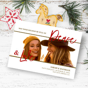 Photo Minimalist Chic Sophisticated Fake Gold Red Save The Date