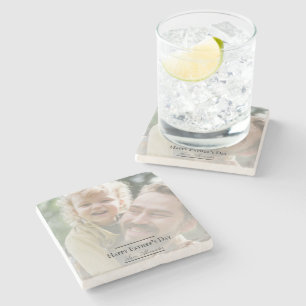 Photo Minimalist Father's Day Stone Coaster