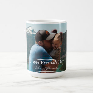 Photo Minimalist Father's Day White Coffee Mug