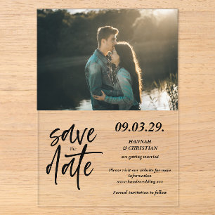 Photo Minimalist Save the date Acrylic Invitations