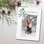 Photo Mistletoe Merry Christmas Holiday Card<br><div class="desc">Send Seasons Greetings to family and friends with this romantic Christmas Card. It is decorated with watercolor mistletoe. Easily customizable with your photo and name. For more advanced customization of this design, Please click the "Customize" button. Because we create our artwork you won't find this exact image from other designers....</div>