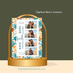 Photo Modern Abstract Wildflower Bright Art Save The Date