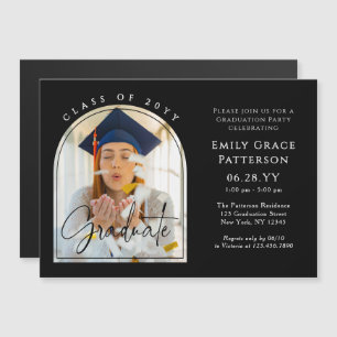 Photo Modern Arch Graduate Script Graduation Party