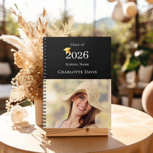 Photo Modern Black Senior Graduate Notebook (Creator Uploaded)