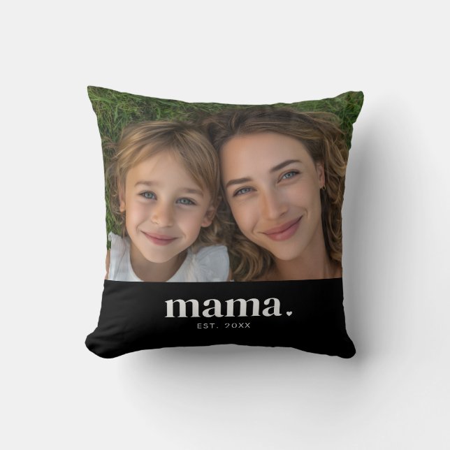Photo Modern Bold Mama  Throw Pillow (Front)