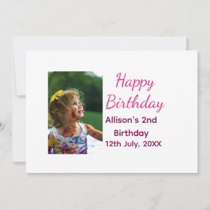 Photo modern classic add name date happy birthday  invitation