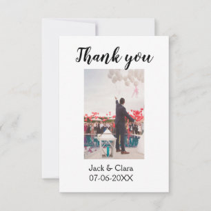 Photo modern elegant simple wedding thank you card
