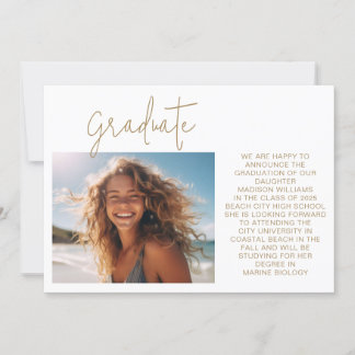 Photo Modern Graduate Graduation Announcement