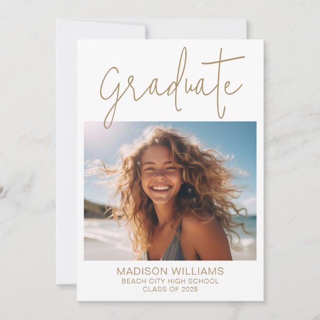 Photo Modern Graduate Graduation Announcement (Front)