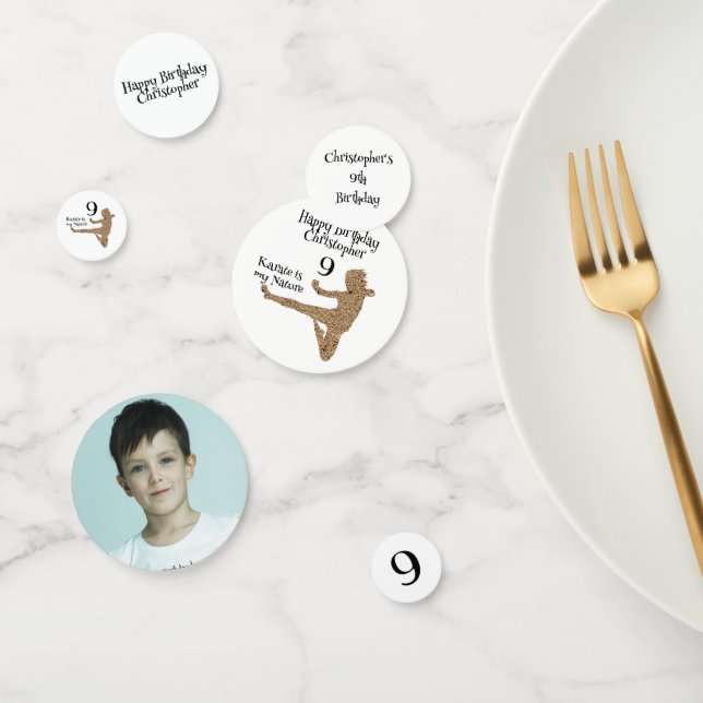 Photo Modern Martial Arts Karate Happy Birthday Confetti (Group)