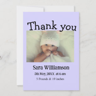 Photo modern minimal edit birth announcement card