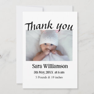 Photo modern minimal edit birth announcement card