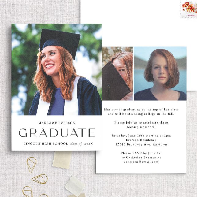 Photo Modern Portrait Graduation Announcement (Creator Uploaded)