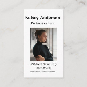 Photo modern profession social media address simpl business card