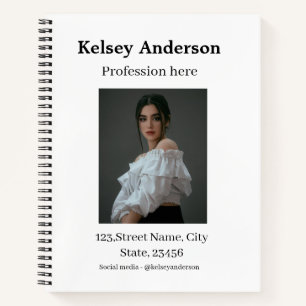 Photo modern profession social media address simpl notebook