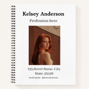 Photo modern profession social media address simpl notebook