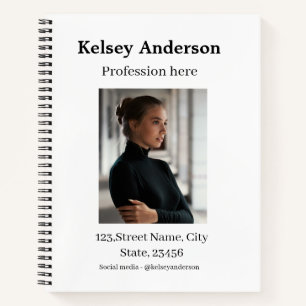 Photo modern profession social media address simpl notebook