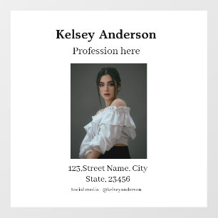 Photo modern profession social media address simpl window cling