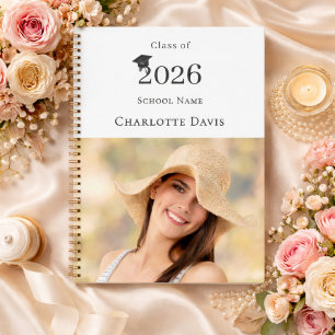  Photo Modern Senior Graduate Class of 2026 Notebook