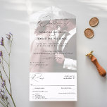 Photo Modern Vertical 4 Wedding All In One Invitation<br><div class="desc">Make sending the invitation and RSVP easy while amazing your guests with your beautiful Photo Modern Vertical 4 Wedding All In One Invitations.</div>