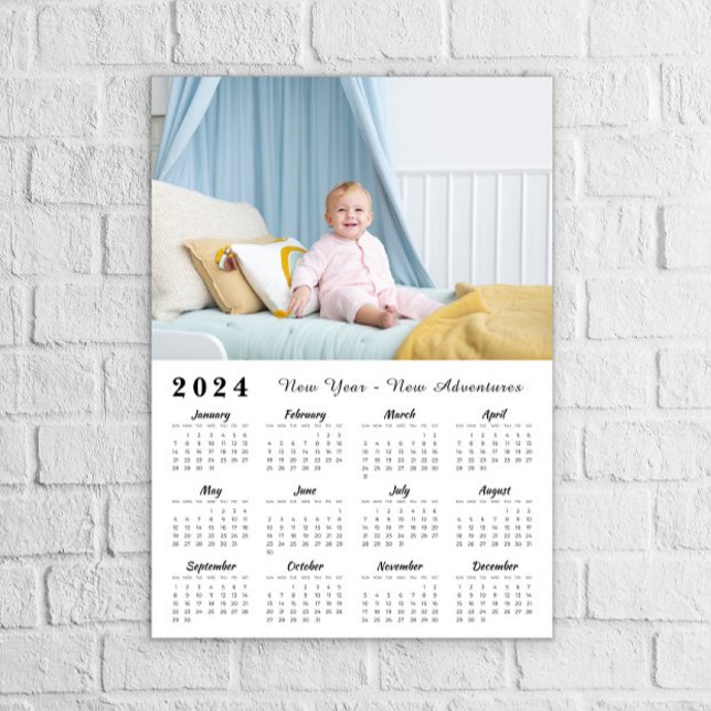 Photo moderne 2024 affiche du calendrier du Nouvel (Créateur téléchargé)
