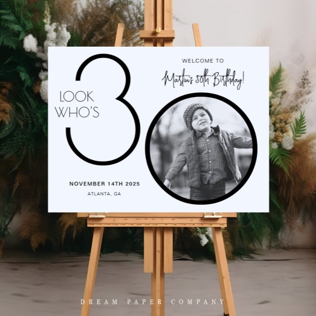 Photo moderne Affiche de bienvenue de 30e annivers (Créateur téléchargé)