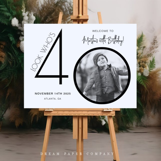 Photo moderne Affiche de bienvenue de 40e annivers (Créateur téléchargé)