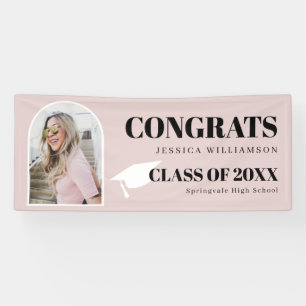 Photo moderne Arc rose Félicitations Bannière Gr