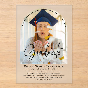 Photo Moderne Arch Script Graduation Faire-part