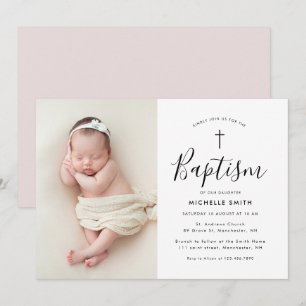 photo moderne baptême invitation